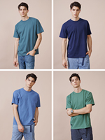 SIMWOOD 2021 lato nowy 250g 100% bawełna T-shirt z tkaniny mężczyźni wysokiej jakości jednolity kolor spadek rękaw luźne koszulki bluzki typu Oversize 2
